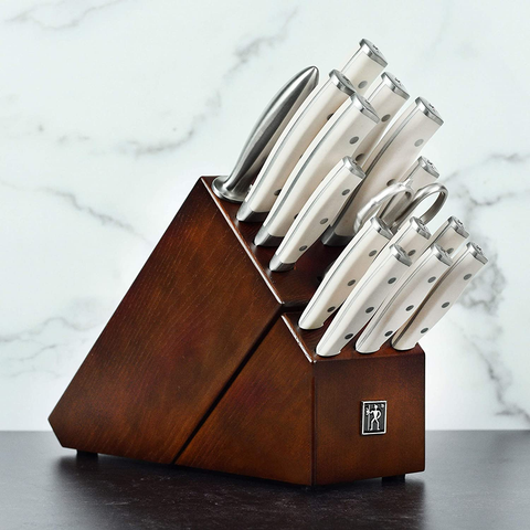 Image of J.A. Henckels International 16 Piece Forged Accent Off-White Knife Block Set