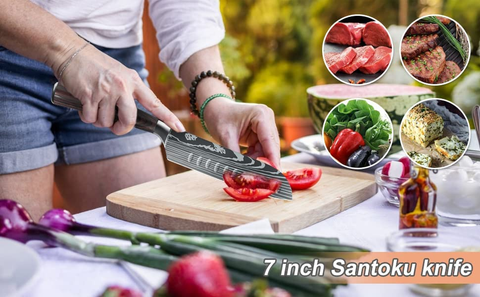 Image of MDHAND Professional Kitchen Chef Knife Set, High-Carbon Stainless Steel Chef Knife Set with Cover, 5 Piece Knifes Set
