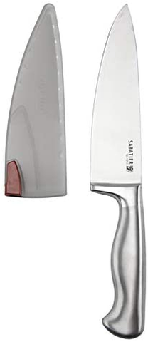 Image of Sabatier Stainless Steel Hollow Handle Chef Knife with Edgekeeper Self-Sharpening Sleeve, 8-Inch, Silver