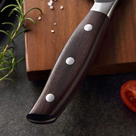 Image of Cubikook Forged Santoku Knife 7 Inch, German High Carbon Stainless Steel Blade, Full Tang, Rosewood Handle, Magnet Luxury Box