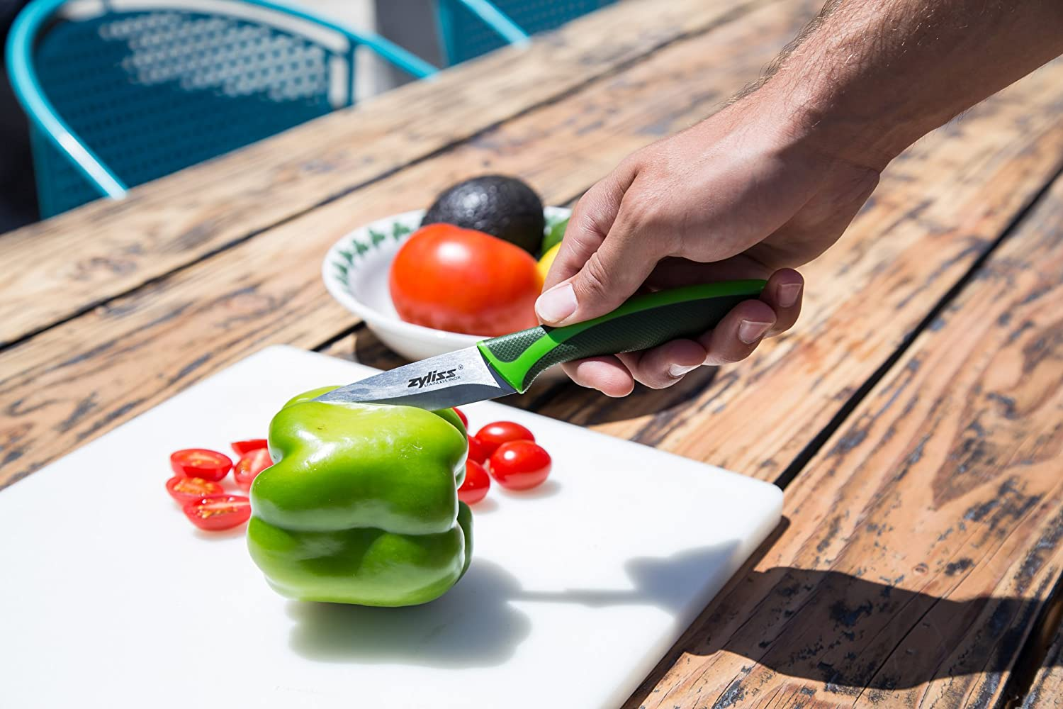ZYLISS Paring Knife with Sheath Cover, 3.5-Inch Stainless Steel Blade, Green