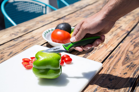 Image of ZYLISS Paring Knife with Sheath Cover, 3.5-Inch Stainless Steel Blade, Green