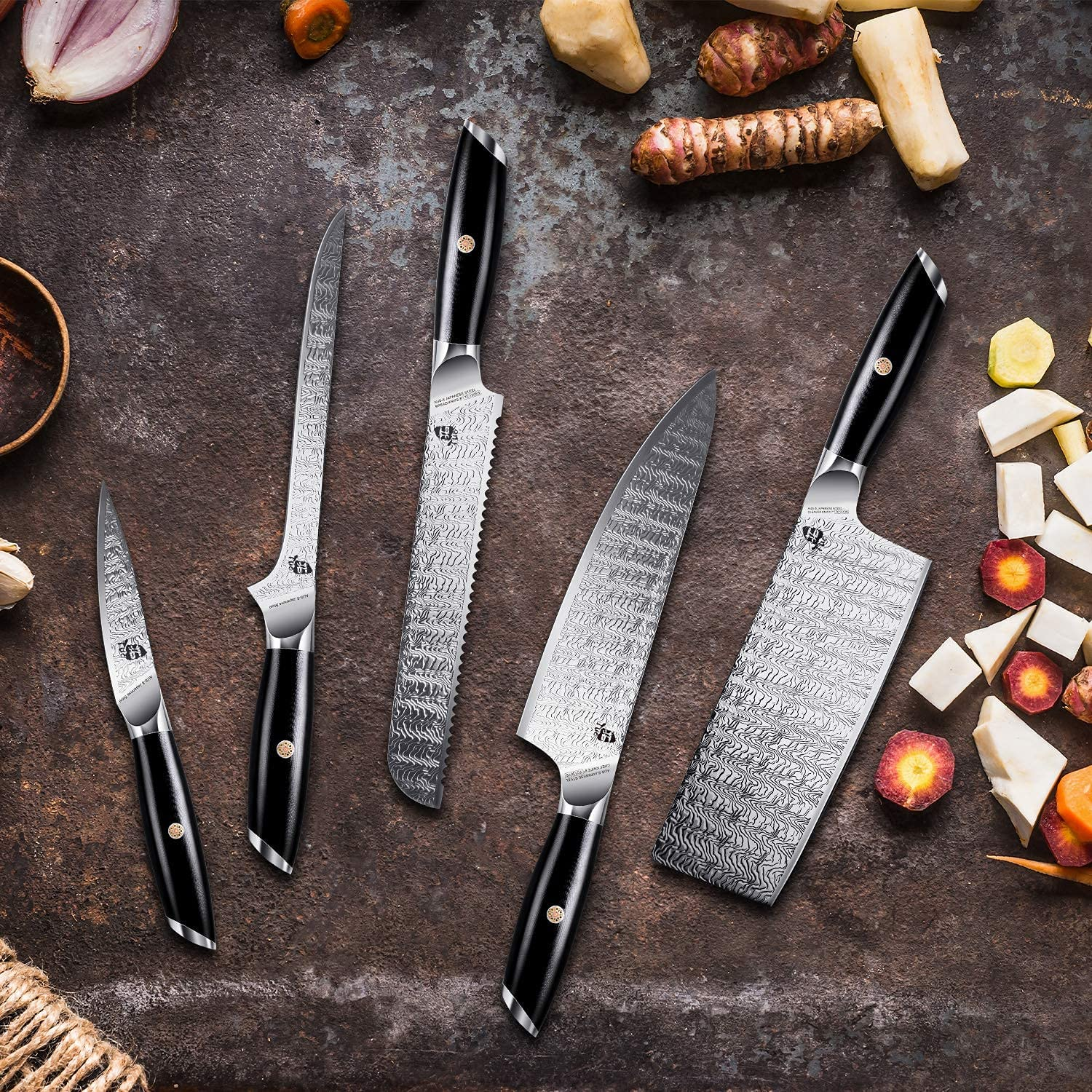 TUO Nakiri Knife - 6.5 Inch Vegetable Cleaver Knife, Asian Chef Knife Forged AUS-8 Japanese Stainless Steel, Meat Cleaver with G10 Full Tang Handle - Falcon S Series with Gift Box