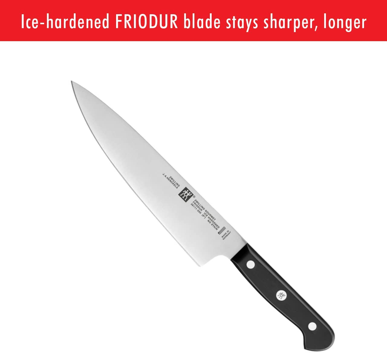 ZWILLING Gourmet 8-Inch Chef’S Knife, Kitchen Knife, Black, Stainless Steel