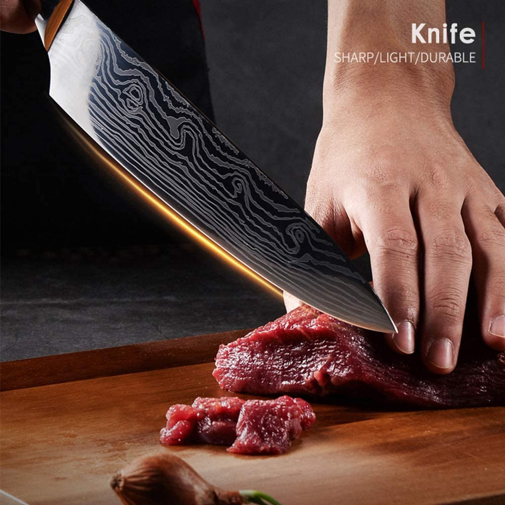 Professional Chef Knife, 8 Inch Pro Kitchen Knife, German High Carbon Stainless Steel Knife with Ergonomic Handle
