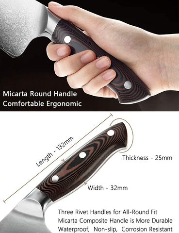 Image of Damascus Chef Knife 8 Inch Kitchen Knives Professional Super Steel VG10 High Carbon Stainless Very Sharp Damascus Steel Knife Comfortable Ergonomic Wood Grain Handle Luxury