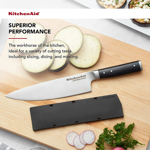 Image of Kitchenaid Gourmet Forged Chef Knife, 8-Inch, Black