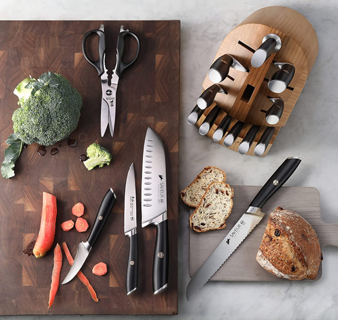Image of Saveur Selects 1026320 German Steel Forged 17-Piece Knife Block Set