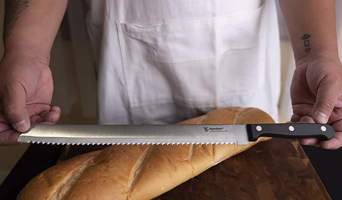 Image of Humbee Chef Serrated Bread Knife for Home Kitchens Bread Knife 12 Inch Black