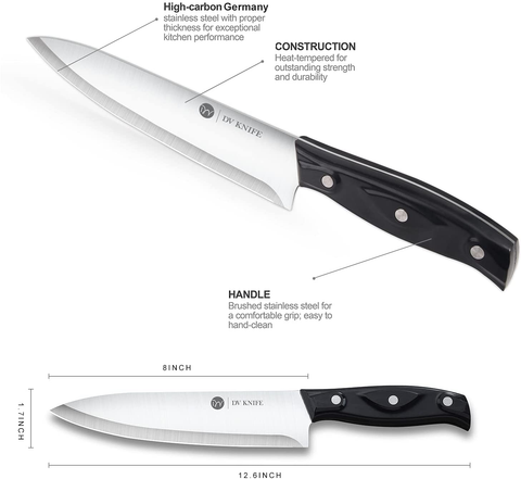 Image of Chef Knife - Kitchen Knives, 8 Inch Chef'S Knife, 4 Inch Paring Knife, High Carbon Stainless Steel with Ergonomic Handle