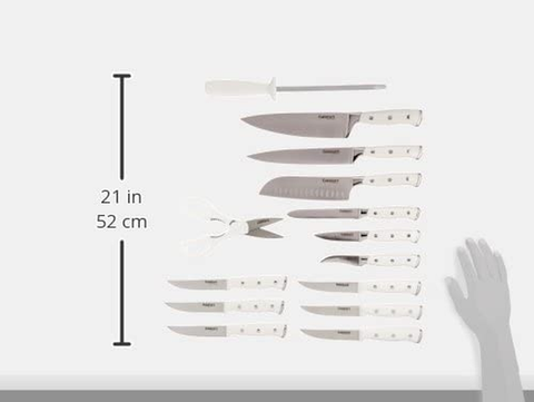 Image of Cuisinart C77WTR-15P Classic Forged Triple Rivet, 15-Piece Knife Set, White