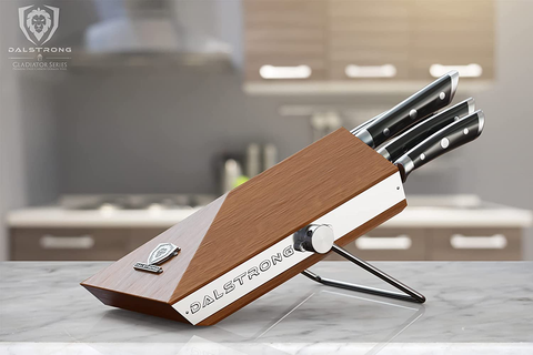 Image of DALSTRONG Knife Block Set - 5 Piece - Gladiator Series - with Modular, Multi-Level Block - German HC Stainless Steel - Premium ABS Polymer Handles - NSF Certified
