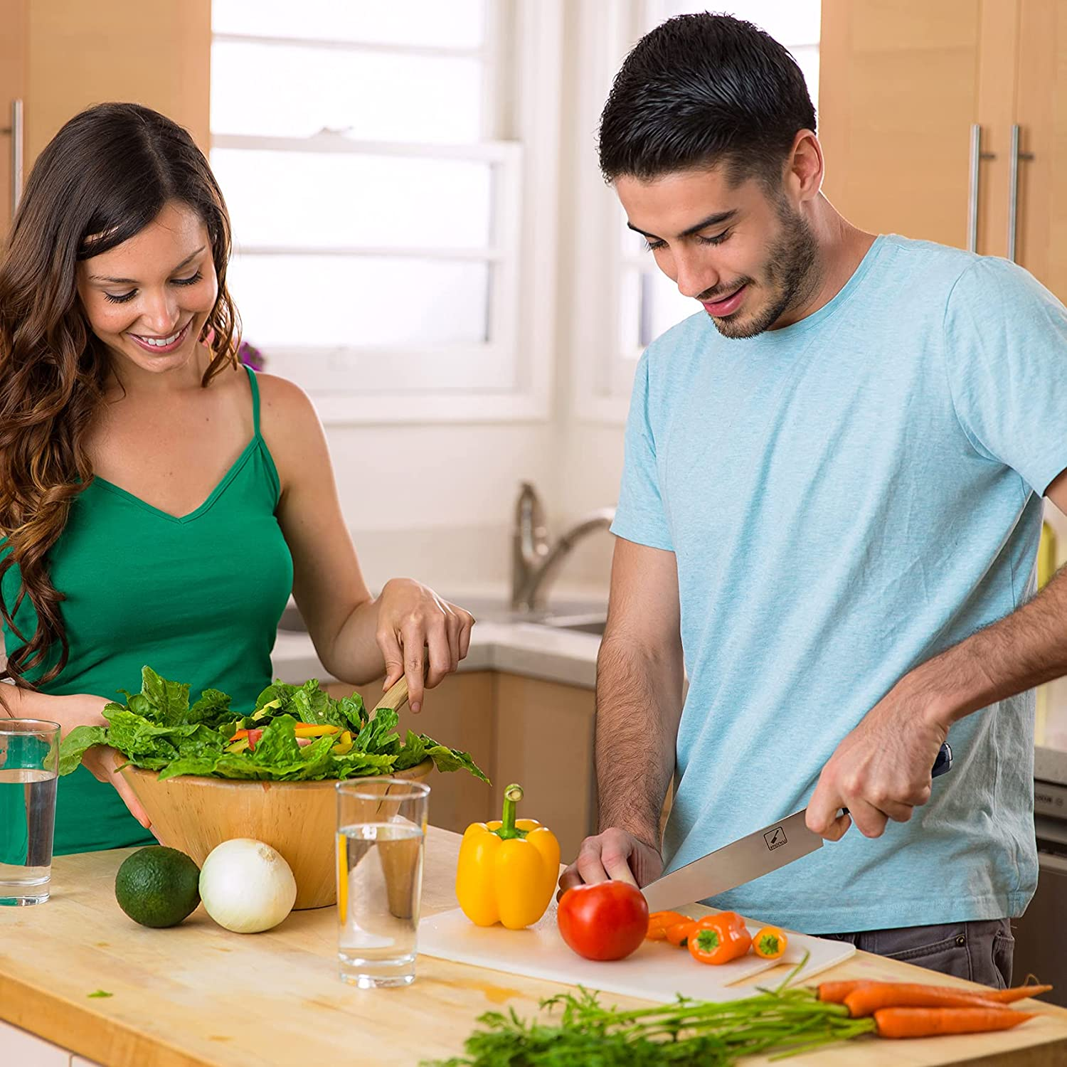 Imarku Chef Knife - Pro Kitchen Knife 8 Inch Chef'S Knives High Carbon German Stainless Steel Sharp Paring Knife with Ergonomic Handle (Blue Handle)