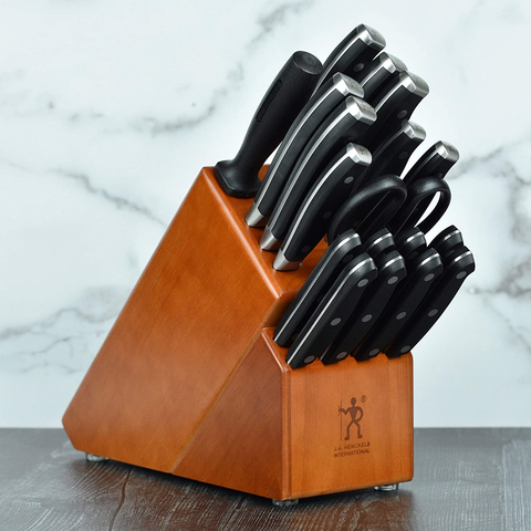 Image of J.A. Henckels International Forged Premio 19-Piece Knife Set with Cherry Block