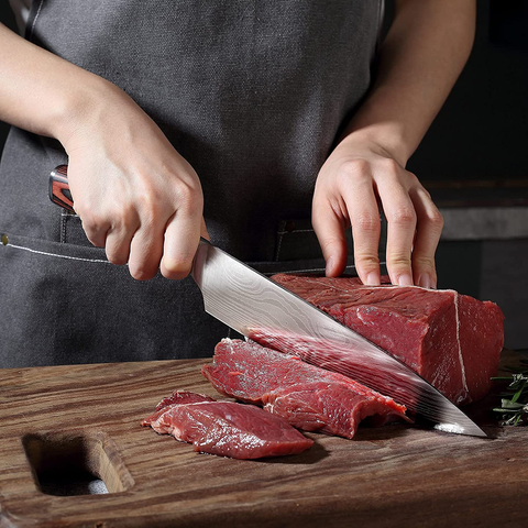 Image of Chef Knife PAUDIN N1 8 Inch Kitchen Knife, German High Carbon Stainless Steel Sharp Knife, Professional Meat Knife with Ergonomic Handle and Gift Box for Family & Restaurant