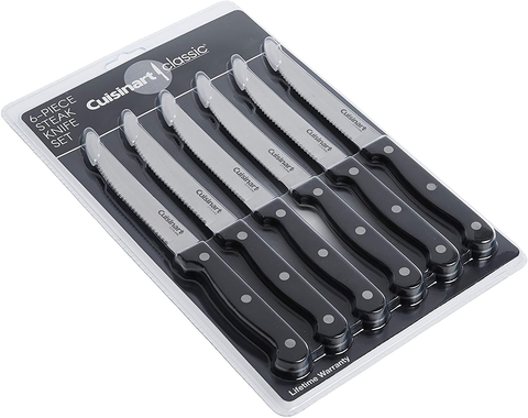Image of Cuisinart C77TR-6PSK Triple Rivet Collection 6-Piece Steak Knife Set, Black