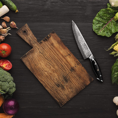 Image of 8 Inch Ultra Sharp Phoenix Series Damascus Chef Knife with G10 Full Tang Handle, Professional Handmade 67 Layers Damascus Steel VG-10 Core Gyutou Kitchen Knife