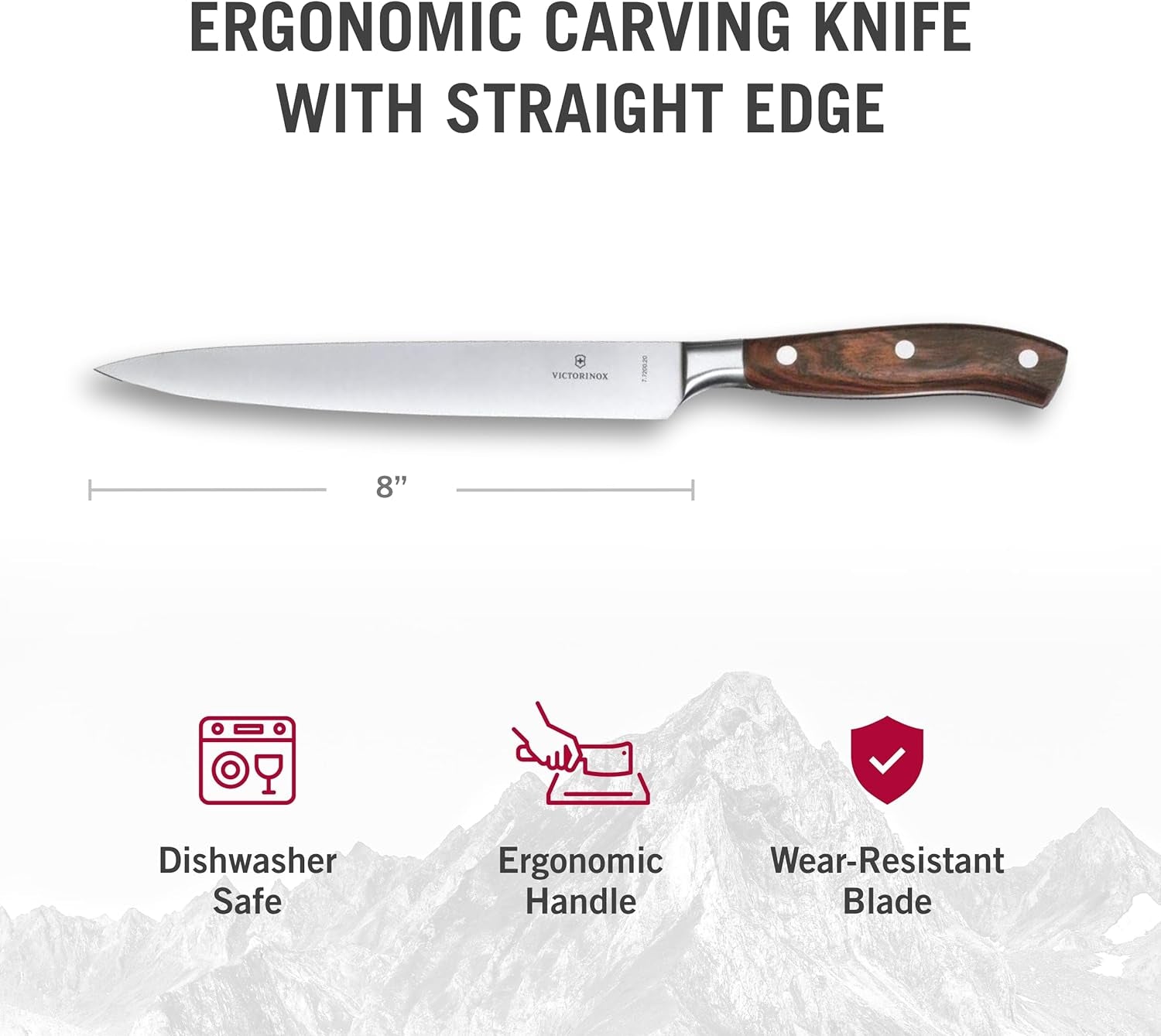 Grand Maître Carving Knife - Innovative Straight Blade for Easy Carving - Wood Handle - 8”