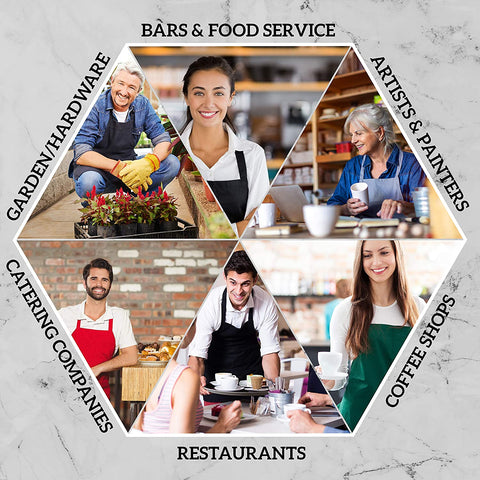 Image of 12 Pack Bib Apron - Unisex Black Aprons, Machine Washable Aprons for Men and Women, Kitchen Cooking BBQ Aprons Bulk (Pack of 12, No Pockets, Black)