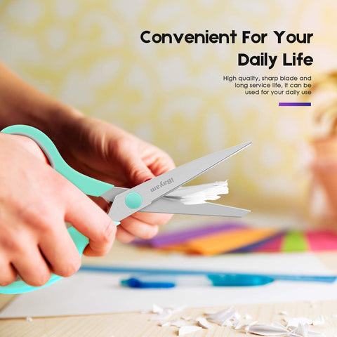 Image of Scissors,  8" All Purpose Scissors Bulk 3-Pack, Ultra Sharp 2.5Mm Thick Blade Shears Comfort-Grip Scissors for Office Desk Accessories Sewing Fabric Home Craft School Supplies, Right/Left Handed