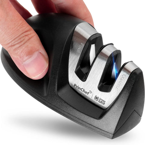 Image of Knife Sharpeners, Kitchen Knife Sharpener with 2 Slots - for Coarse and Fine Sharpening | Blade Sharpener for Reshaping and Restoring Straight Knives, Easy to Use