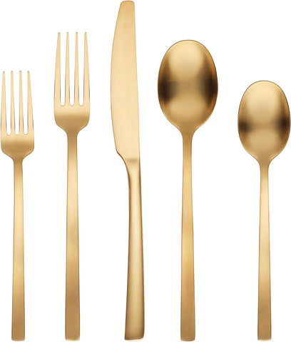Image of 20-Piece Flatware Set, Gold Beacon Satin