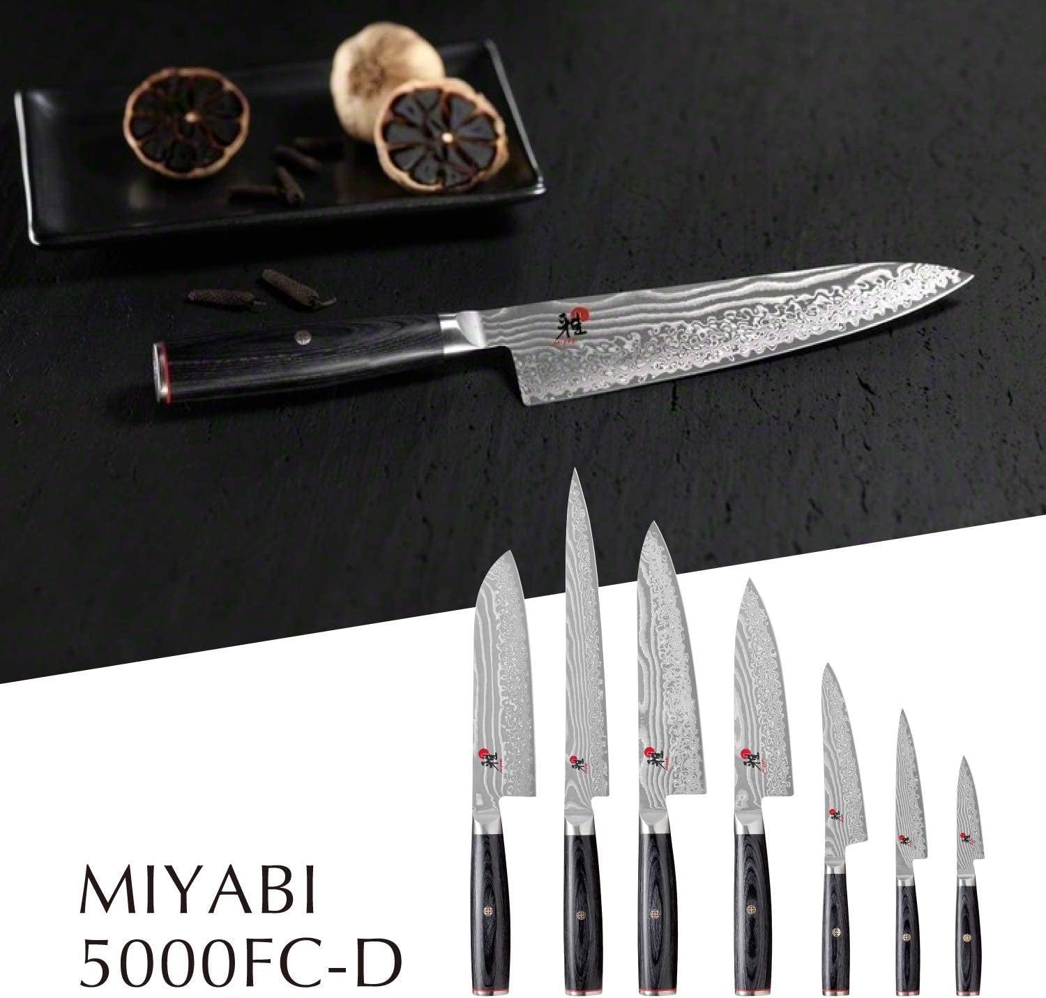 MIYABI 34680-111 5000FC-D Small Sword, 4.3 Inches (110 Mm), Damascus Fruit, Petty Knife, Multi-Layer Steel, Stainless Steel, Made in Seki City, Gifu Prefecture