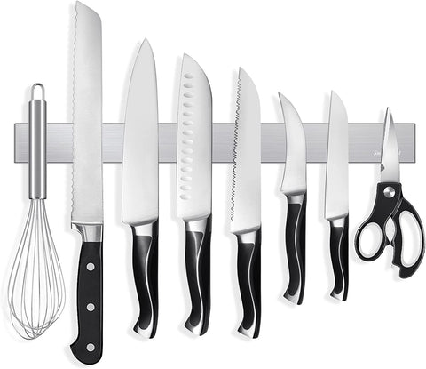 Image of 12 Inch Self-Adhesive Magnetic Knife Holder, Magnetic Knife Strip for Wall Mounting, No Drilling (Stainless Steel-12 In)