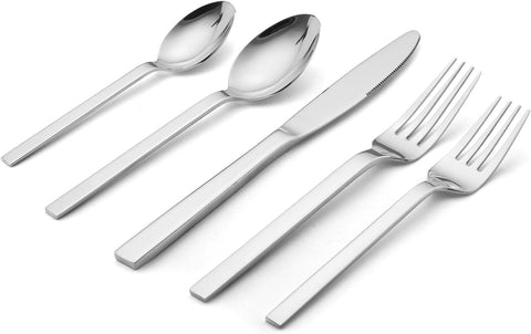 Image of Graciela Forged 20-Piece Flatware Set, Silver