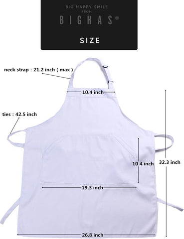 Image of Adjustable Bib Apron with Long Ties for Women Men 18 Colors Chef Kitchen Cooking