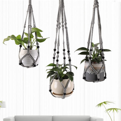 Image of 3 Pack Plant Hanger Indoor Hanging Planter Basket for Indoor Plants Hanging Plant Holders Indoor