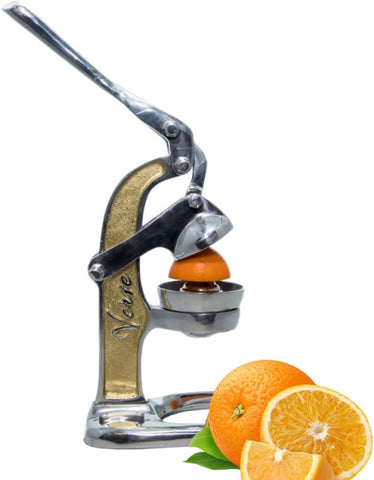 Image of Artisan Crafted Cast Aluminum Professional Grade Manual Hand Press Juicer for Fresh Squeezed Orange, Lemon, Lime, Grapefruit and Citrus Fresh Morning Drinks, Cocktails, or Cooking by  - Gold