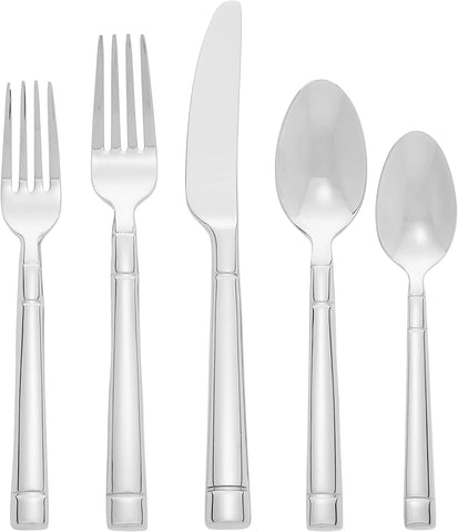 Image of Fair Harbor Flatware Set, 18/10 Stainless Steel, 45-Piece