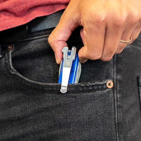 Image of Bundle of CHROME Swissqlip for 91Mm Victorinox Swiss Army Knife Models & Swisslinq Keychain Case for Classic SD Models (Multitools Not Included)
