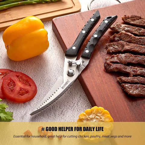 Image of Poultry Shears, All Purpose Heavy Duty Kitchen Scissors for Turkey Fryer Chicken Thanksgiving Christmas Day