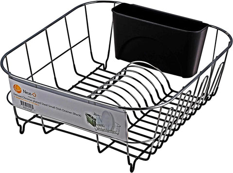 Image of Deluxe Chrome-Plated Steel Small Dish Drainers (Black)