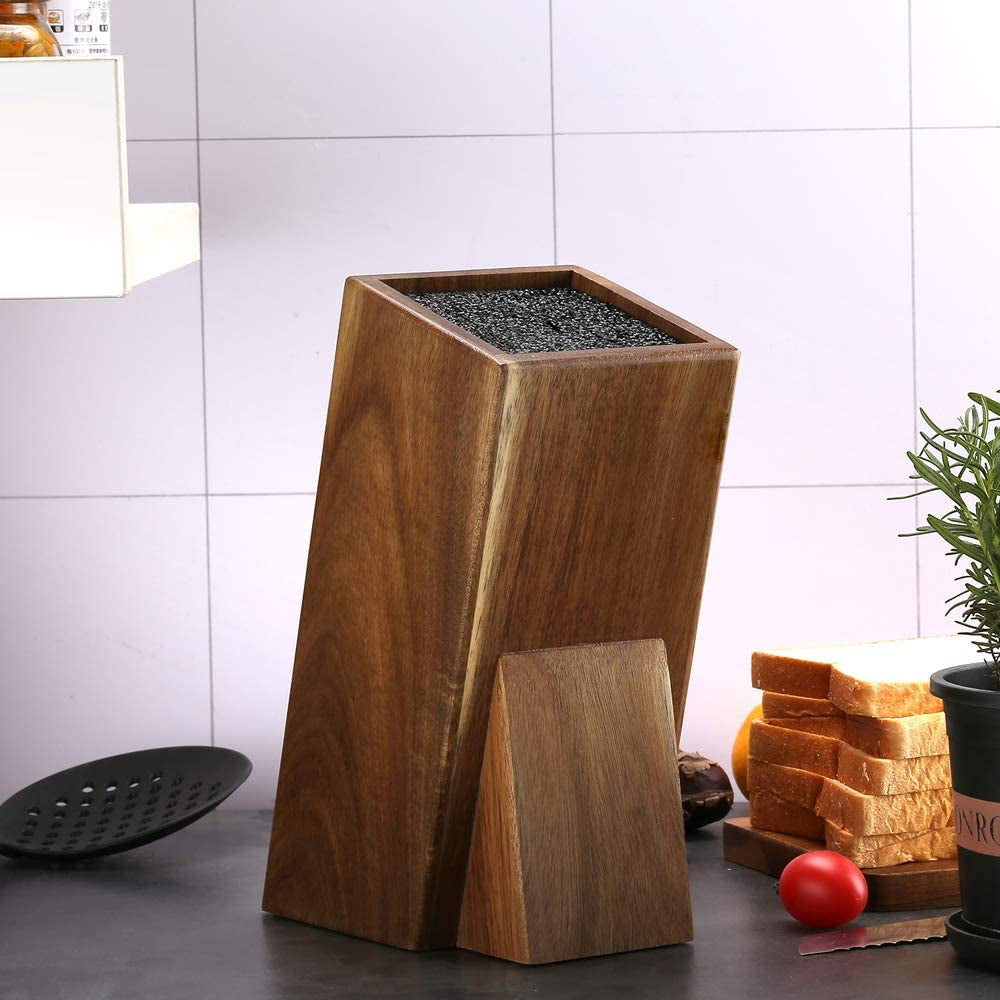 Universal Acacia Wood Knife Holder,Knife Holder, Large Capacity, Kitchen Household Multifunctional Knife Storage and Placement Rack