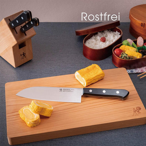 Image of Henckels 10055-880 Lost Fly Santoku Knife, 7.1 Inches (180 Mm), Made in Japan, Stainless Steel, Dishwasher Safe, Made in Seki City, Gifu Prefecture