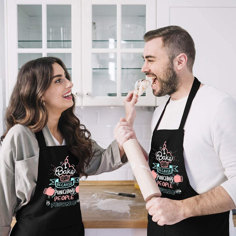 Image of Funny Baking Aprons for Women Men, Cute Baking Gifts for Bakers, Kitchen Cooking Aprons with 2 Pockets - Birthday Housewarming Christmas Apron Gifts for Mom Wife Husband Sister Grandma