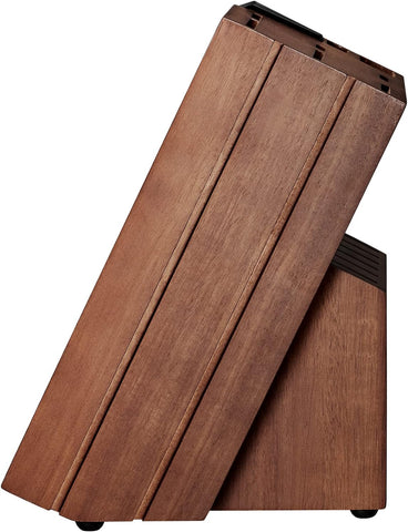 Image of Home Knife Storage Block, Walnut Wooden Knife Block Holder, Universal Kitchen Knife Blocks with Built-In Sharpener, 14 Slots Knife Holder for Kitchen Counter, without Knives