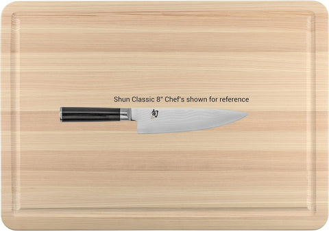 Image of Cutlery Large Hinoki Cutting Board with Juice Groove, 20" X 14" Large Wood Cutting Board, Medium-Soft Wood Preserves Knife Edges, Authentic, Japanese Kitchen Cutting Board