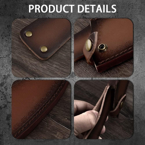 Image of 8" Straight Knife Sheath, Vertical Knife Sheaths Belt Leather Knife Sheath Holder for 8'' Kitchen Chef Knife