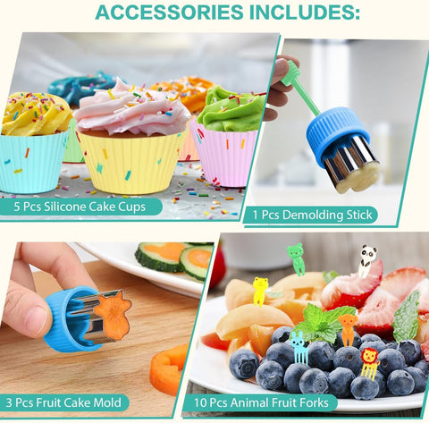Image of Bento Box Lunch Box Kit, 3 Stackable Bento Lunch Containers for Adults/Kids, Durable Leak-Proof Box with Spoon Fork Bag Accessories, Microwave Dishwasher Freezer Safe, Green