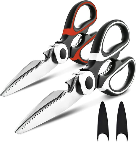 Image of Kitchen Shears,2-Pack Heavy Duty ,Dishwasher Safe Meat Kitchen Scissors for General Use for Chicken/Poultry/Fish/Meat