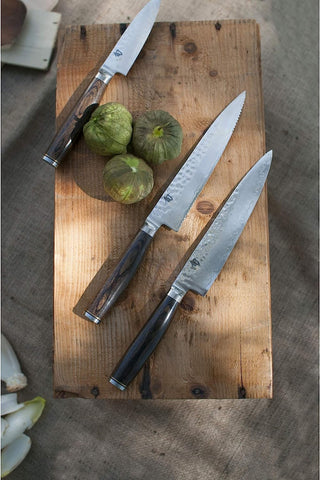 Image of Cutlery Premier Utility Knife 6.5", Narrow, Straight-Bladed Kitchen Knife Perfect for Precise Cuts, Ideal for Preparing Sandwiches or Trimming Small Vegetables, Handcrafted Japanese Knife Brown