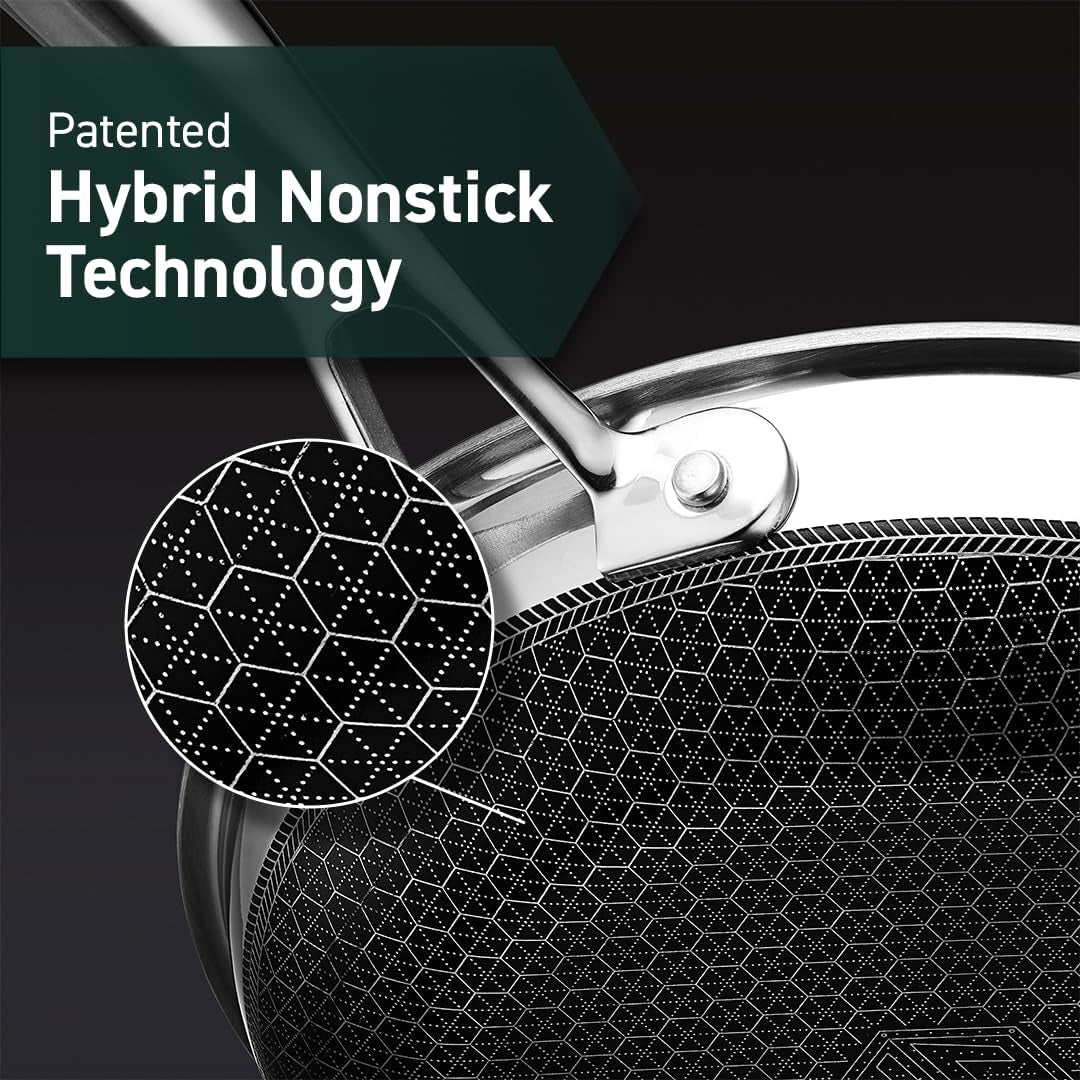 Hybrid Nonstick Frying Pan, 12-Inch, Stay-Cool Handle, Dishwasher and Oven Safe, Induction Ready, Compatible with All Cooktops