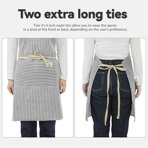 Image of 2 Pack Waterproof Cooking Apron for Women with Pocket Adjustable Chef Aprons for Kitchen, Cooking, Baking, BBQ, Grill(Blue/Green)