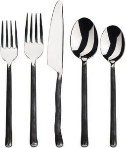 - 20-Piece Silverware Set - Montana Collection - Matte/Polished Stainless Steel Flatware Sets - Service for 4 - Kitchen Cutlery Utensils Knife/Fork/Spoons - Dishwasher Safe