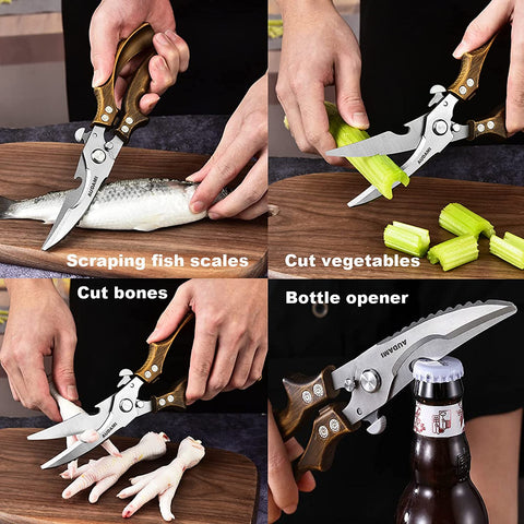 Image of Premium Kitchen Shears Heavy Duty Kitchen Scissors Set 2-Pack,Poultry Shears Heavy Duty Professional,Meat Scissors Heavy Duty Food Scissors,Utility Scissors Bone Shears Cooking Scissors for Kitchen