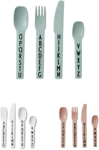 Image of Eat & Learn Toddler Fork, Knife & Spoon Set of 4 Design in Denmark | Tritan Kids Cutlery Utensil Set Drop Safe | Toddler Safe Flatware BPA/BPS Free, Dishwasher Safe Ideal for Home|Green